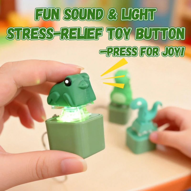 Funny Croaking Frog Keychain Rechargeable Lizard Toy Button Clicker Fidget Keyboard with LED Light For Stress Relief Sensory Toy
