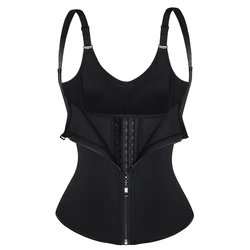 Zip And Hook Adjustable Straps Neoprene Corset Women Sweat Sauna Waist Trainer Vest Body Shapewear