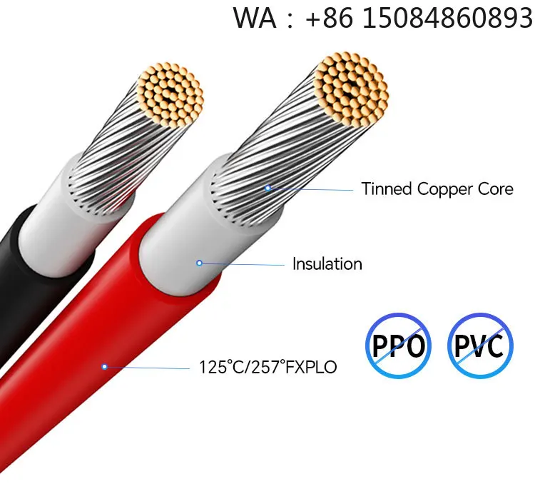 1-6m Solar Extension Cable Red Black PV Wire with H1Z2Z2-K MC Connector for Outdoor Solar Panel Photovoltaic Power Generation Po