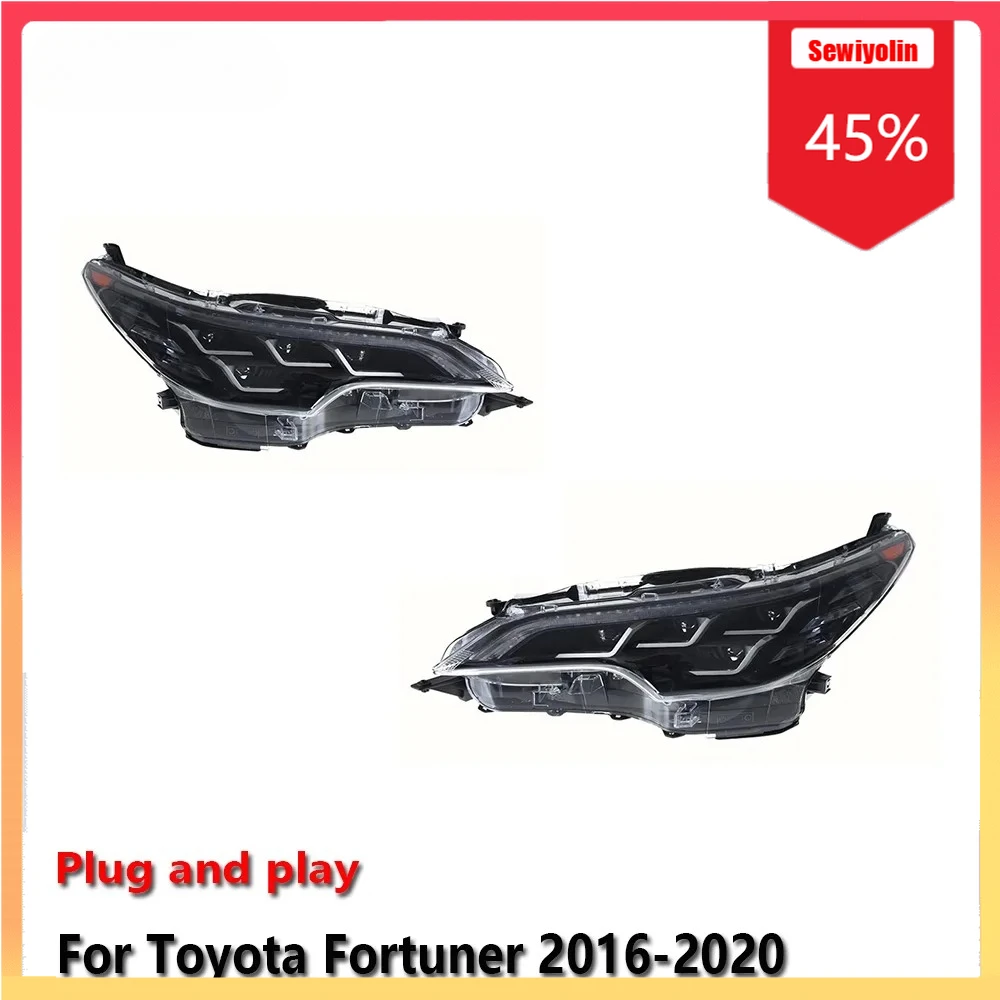 

Car LED Headlight Automobile Parts For Toyota Fortuner 2016-2020 Fog DRL Brake Turn Signal Lamp Plug and Play
