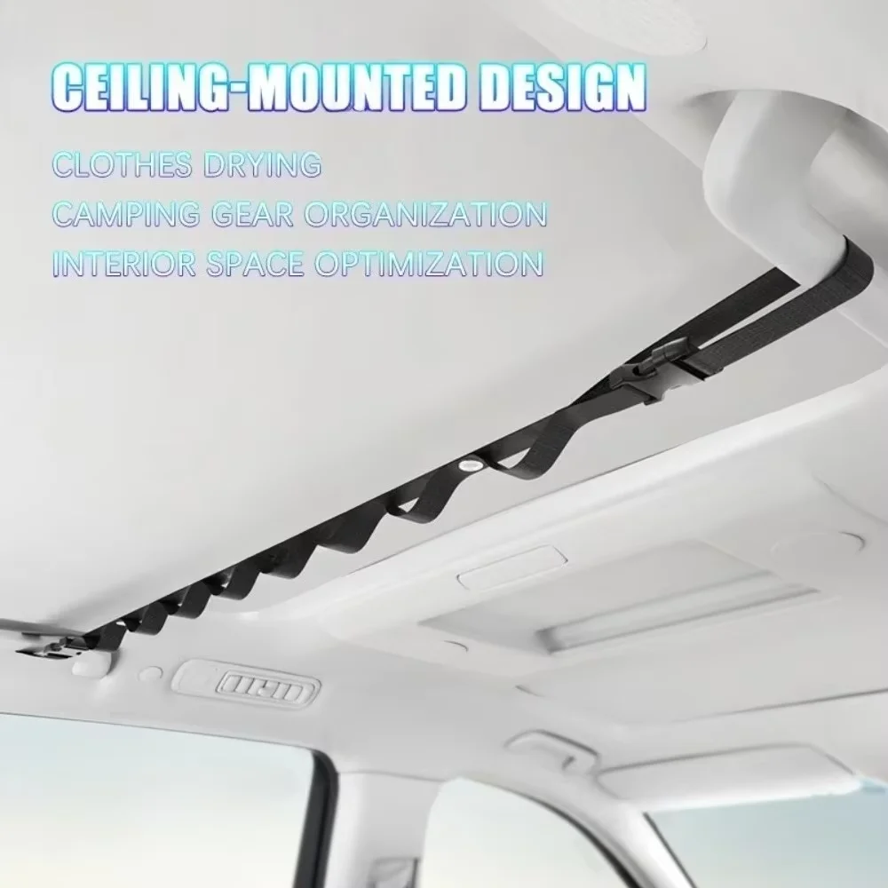 Car Clothesline Car Multi-Functional Hanging Rack for Rear Seats,Storage and Fixing Hooks,Car Interior Accessories,Car Organizer