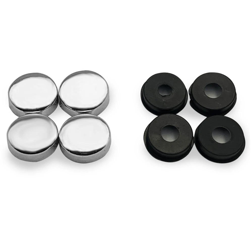 8pcs ABS Chrome Car Number License Plate Tag Mounting Holder Frame Shield Screw Nut Cap Bolt Cover Accessories