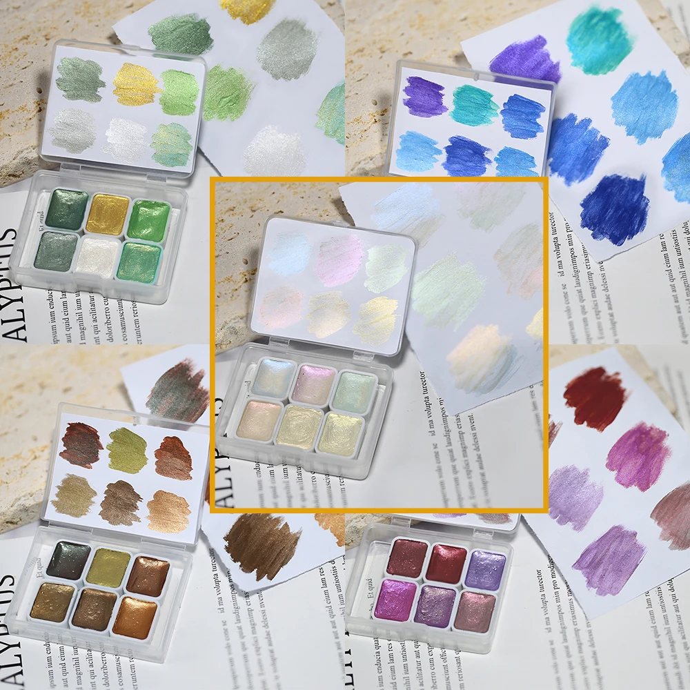 Nagel festes Pigment Aquarell Metallic Farbe Zeichnen Chrom Pulver Blumen Dekor blühender Schimmer Auroras Glam Glitter Nail Art