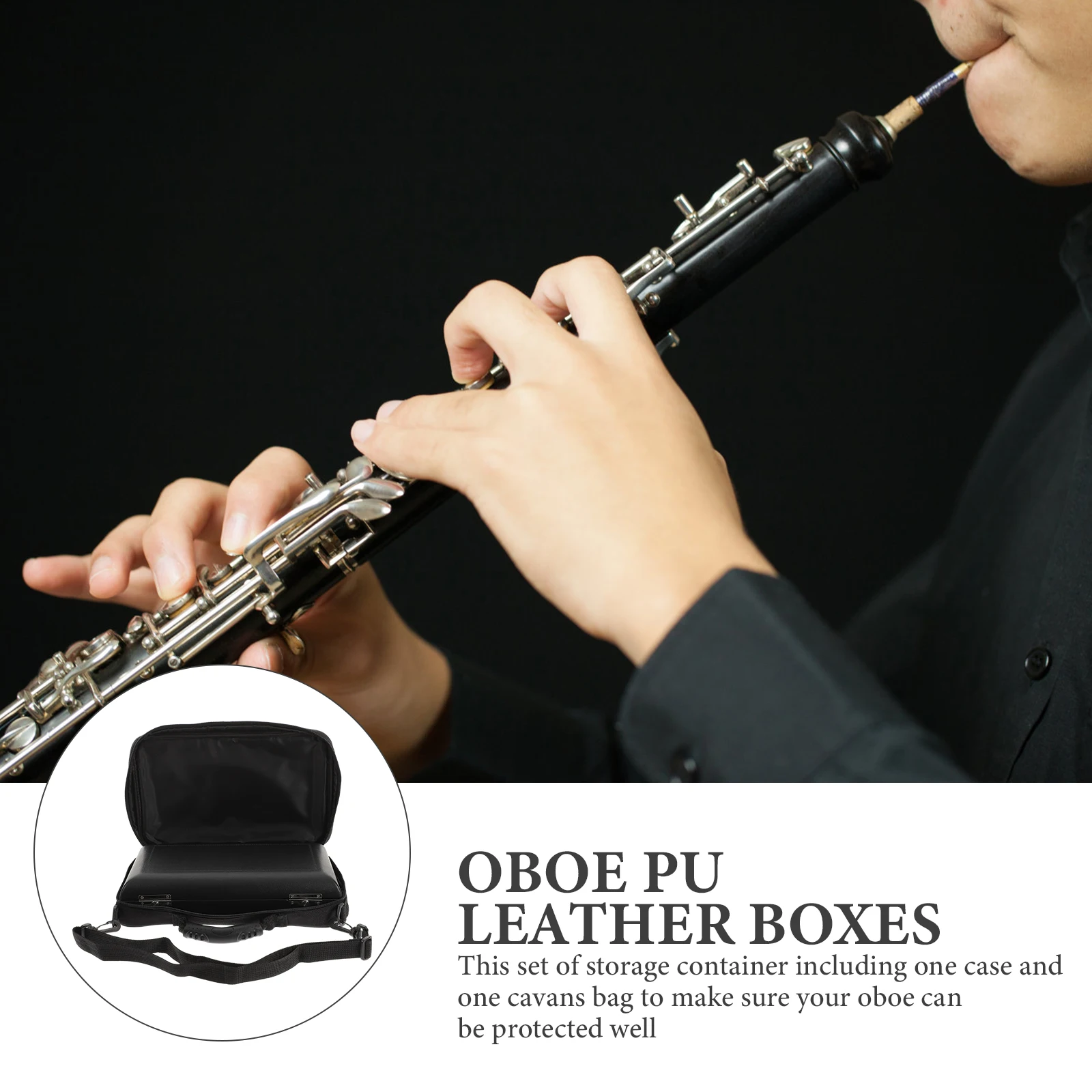 

1 комплект аксессуаров для гобоя, высококачественный чехол для хранения и сумка для переноски для игроков гобоя, гладкая поверхность, деревянный металлический каркас, черный