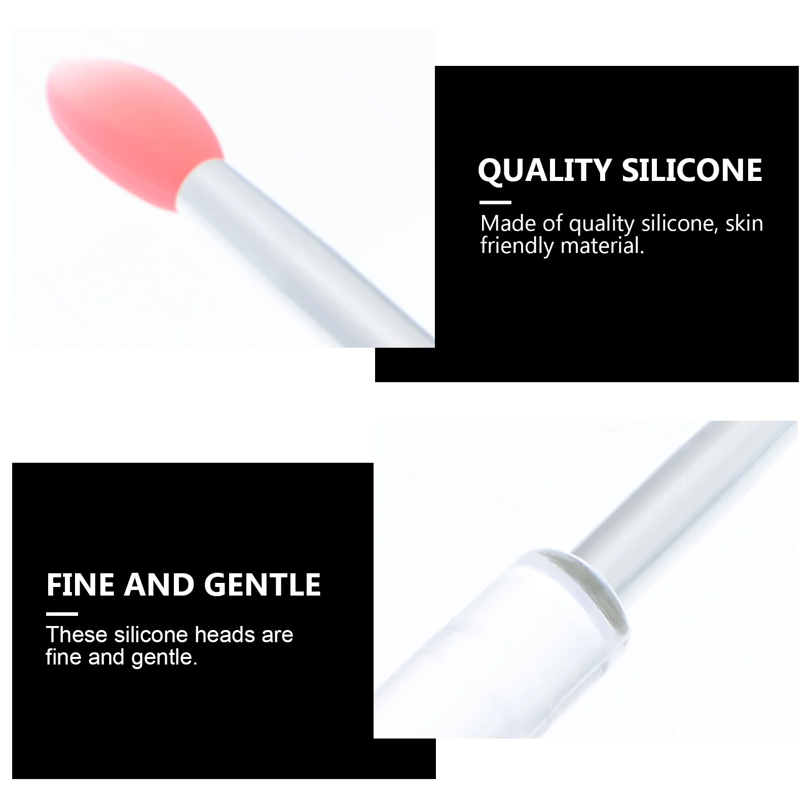 6 Stuks Anti-Dust Siliconen Lip Borstel Set Fijne Zachte Hoofden Voor Lipgloss Lippenstift Oogschaduw Balsem Toepassing Langdurige handvat