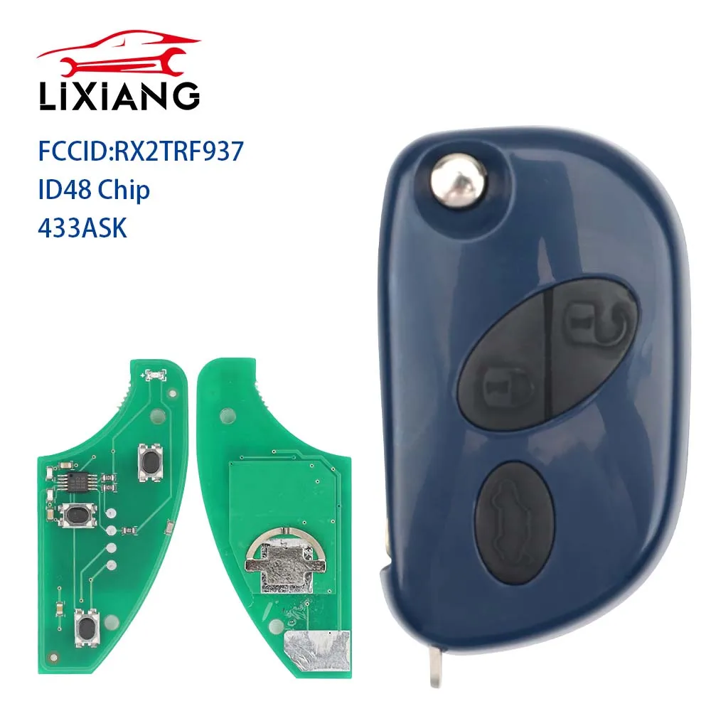 

LIXIANG 3Buttons 433MHz ID48Chip for Maserati Quattroporte GranTurismo Gran Turismo 2005-2011 Auto Flip Remote Key Fob RX2TRF937