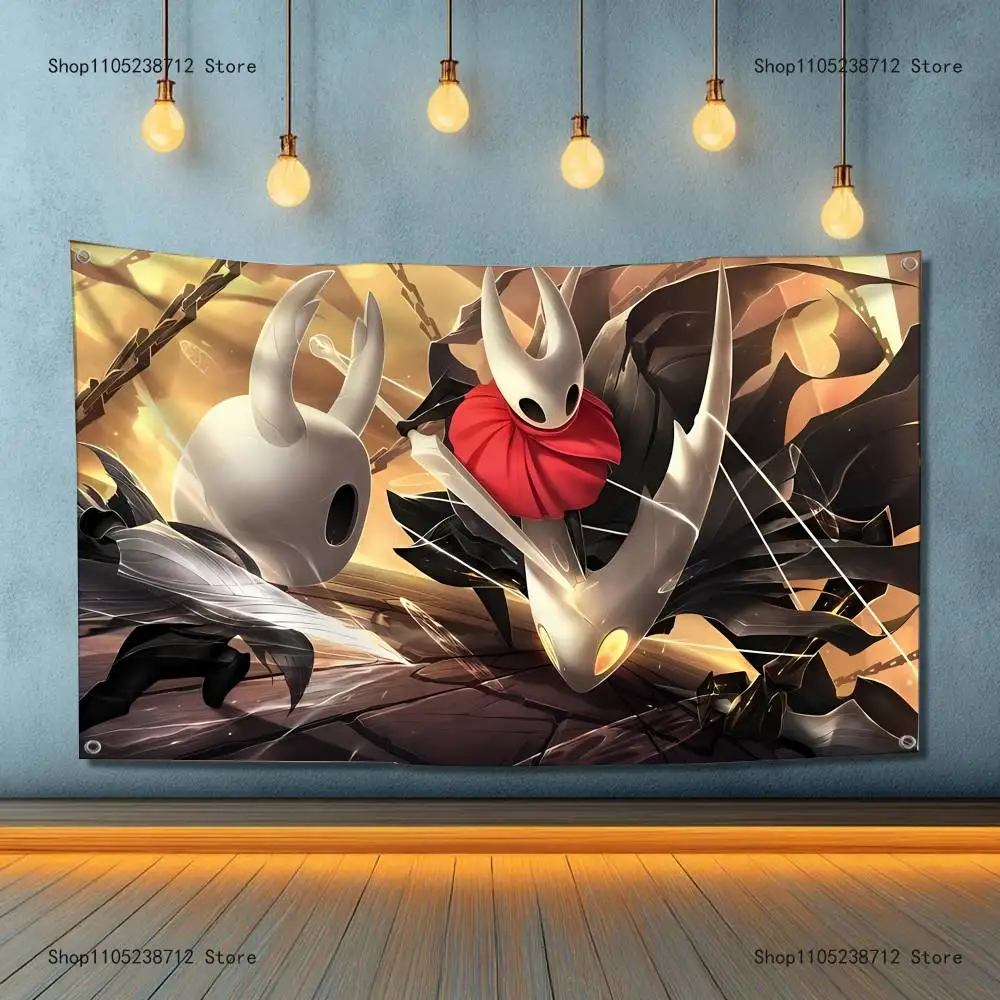 Horror Anime H-Hollow K-Knights Flag Tapestry Banner For Bedroom Outdoor Living Room Restaurant Bar
