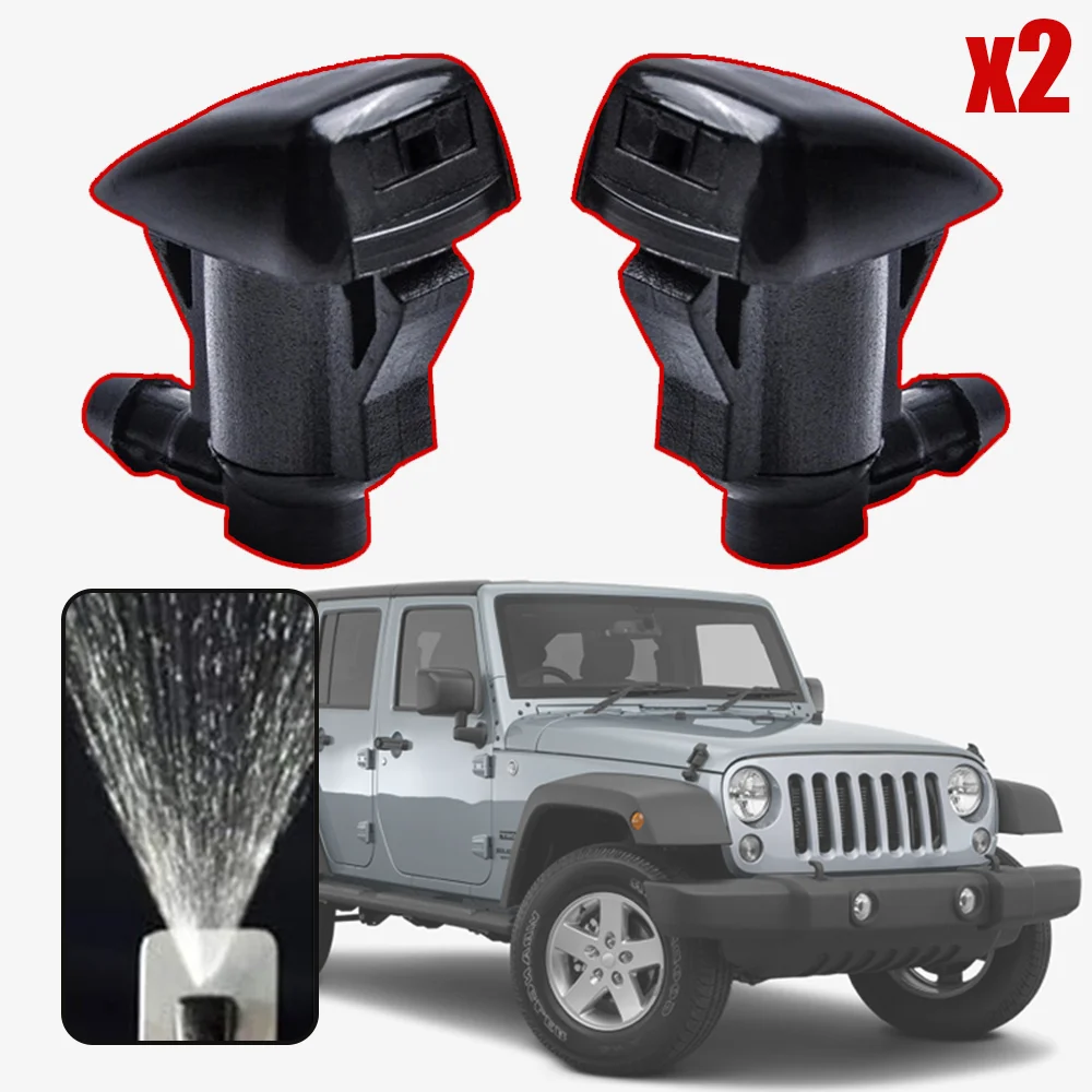 2Pcs For Jeep Grand Cherokee Commander WK 2005-2011 Dodge Nitro Car Front Windshield Jet Nozzle 68260443AA Wiper Washer Nozzles