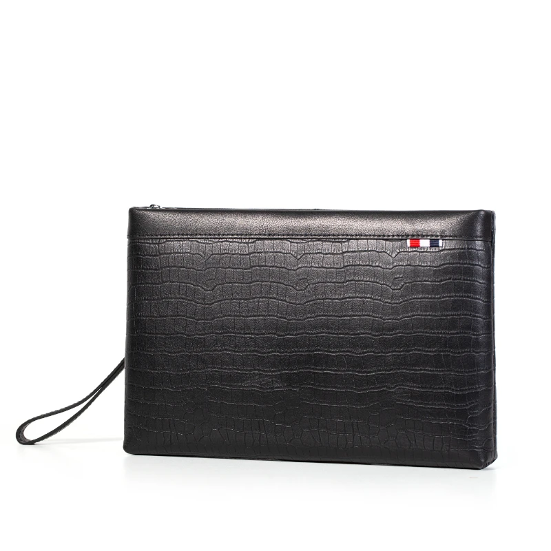 Genuine Leather Clutch Bag for Men Alligator pattern envelope bag wallet Top Layer Cowhide with Wrist Strap Business OL Style