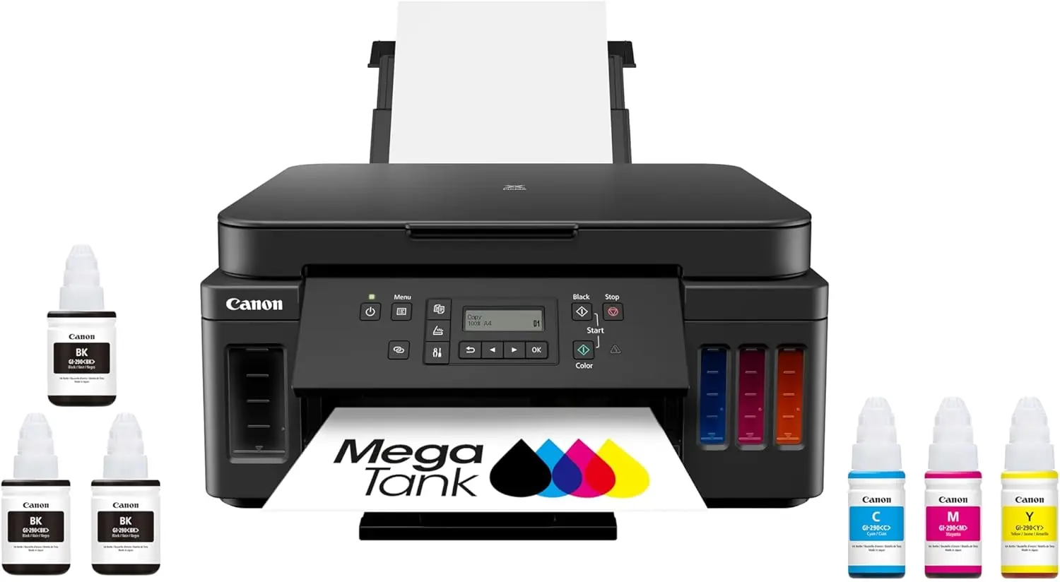 PIXMA G6020 All-in-One Supertank Wireless (Megatank) Printer, Copier and Scan with Mobile Printing, Black, Works with Alexa