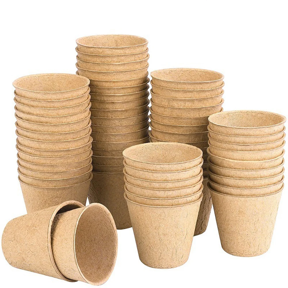 For Garden Plant Care Garden Care Supplies Paper Pulp Flower Pot 8*8cm 8*8cm Size Lightweight Material Single Piece Set