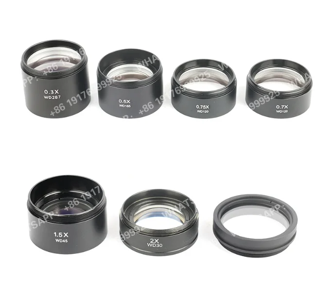 Objectif auxiliaire pour microscope binoculaire trinoculaire expérimental M48, 0,5 fois la distance de travail WD165