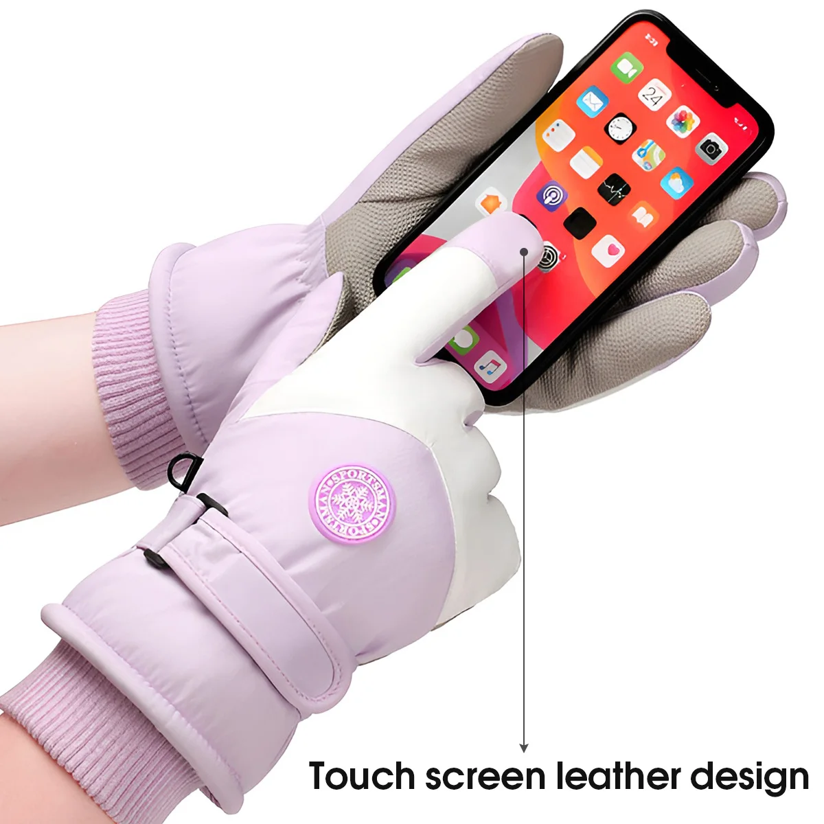 1/2Pairs Women Winter Thick Gloves Windproof Full Finger Touch Screen Cycling Gloves Warm Riding Snowboarding Skiing Gloves