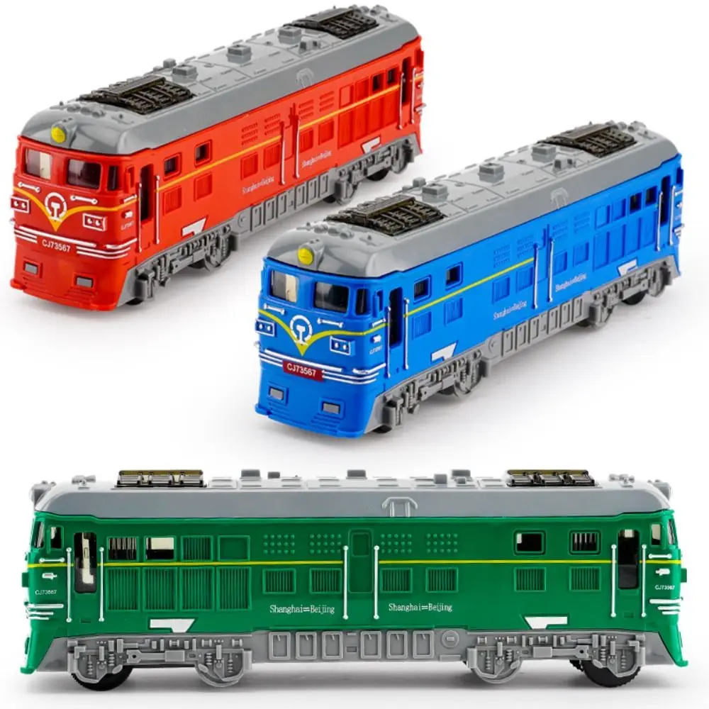 

Simulation Scale Inertial Train Model Educational Pull Back Rail Vehicle Toy Plastic Multi-color Train Car Toys Boys and Girls