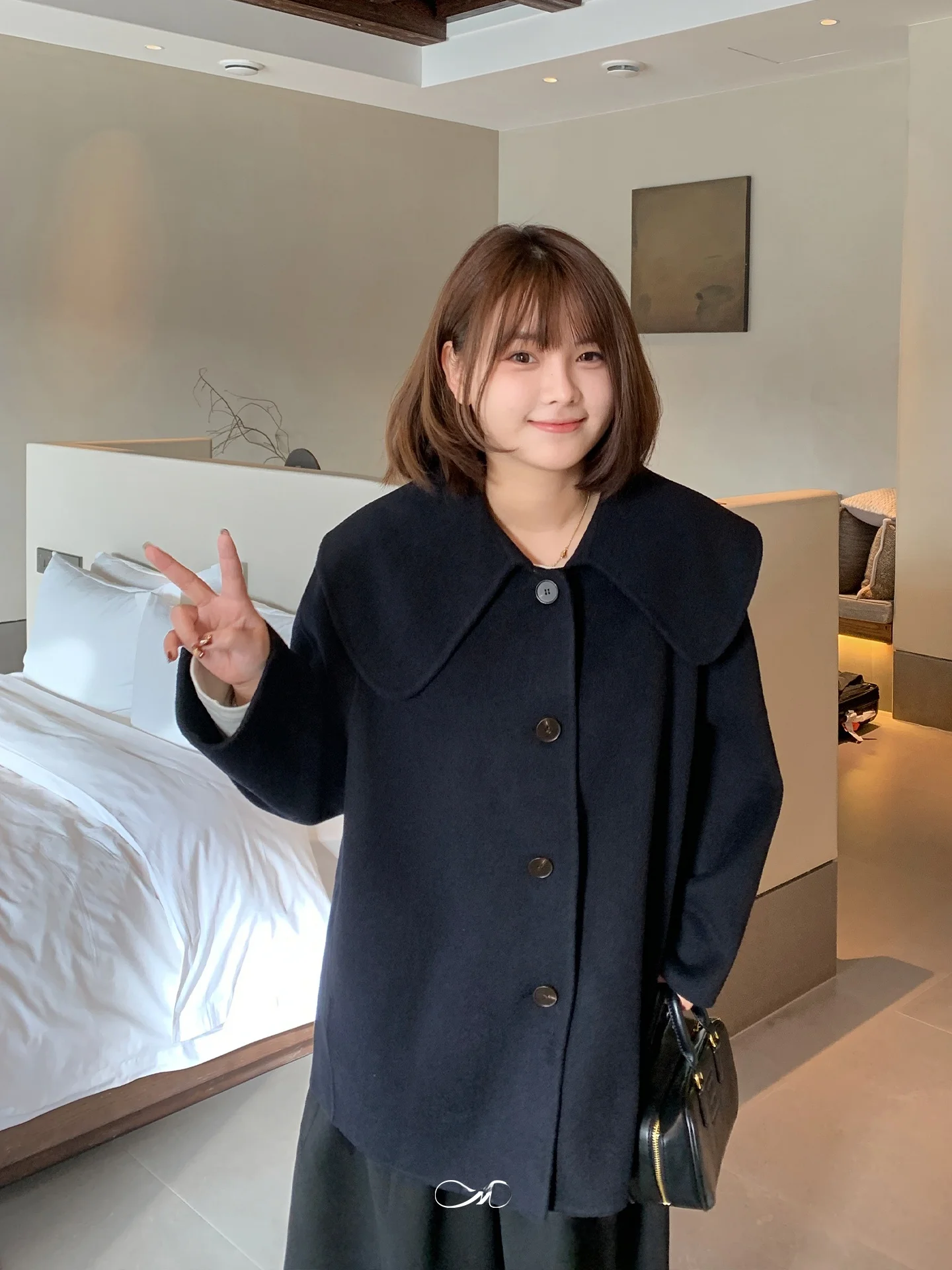 

Maixi, женское винтажное двубортное шерстяное твидовое пальто больших размеров, зимний свободный привлекательный топ для женщин с грушей