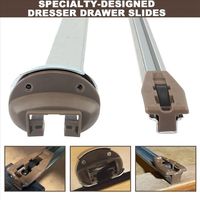 1Set Plastic Metal Drawer Guide Slide Accessory with Roller Universal Drawer Track Slide Kit Brown Drawer Slide Replacement Part