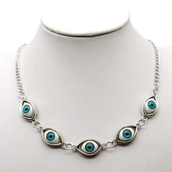 Goth Gothic Kpop Evil Eye Chain Necklace For Man Women Pendant Choker Necklace New Fashion Jewelry Vintage Punk