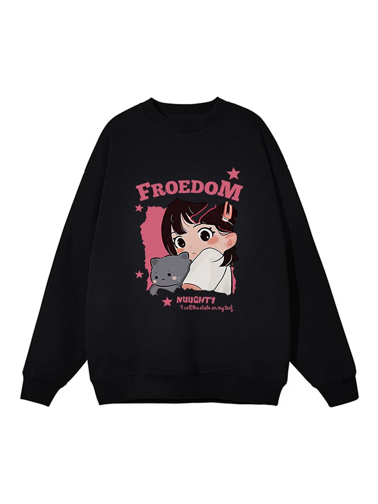 Imagem -03 - Pullovers Kawaii Graphic Essentials Feminino Moletom Casual Solto Streetwear Aconchegante Moda Coreana Outono Inverno Anos 2000