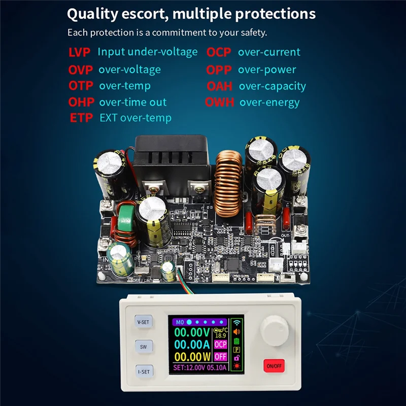 ABGI-XY12522S CNC DC Buck Boost Converter 125V 2000W ห้องปฏิบัติการ Power Regulator แรงดันไฟฟ้าคงที่และโมดูลชาร์จปัจจุบัน