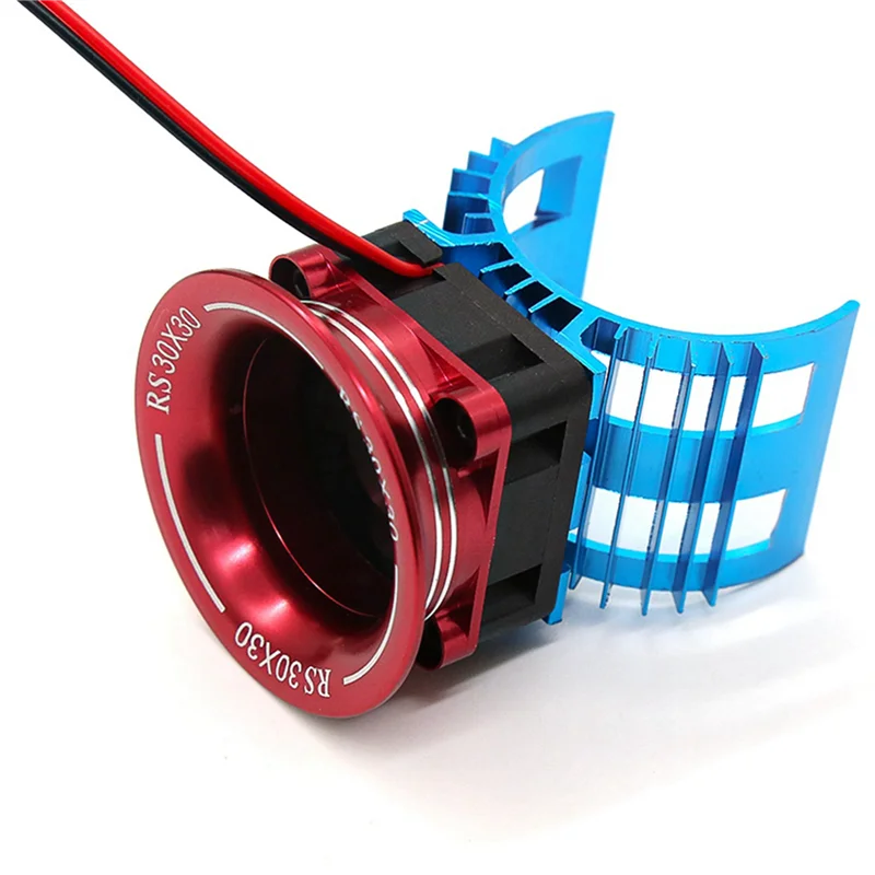 AS96-2X Motor Heatsink Cover+Cooling Fan For Wltoys A959-B 144001 124019 HSP 1/8 1/10 RC Car 540 550 Size Motor Heat Sink