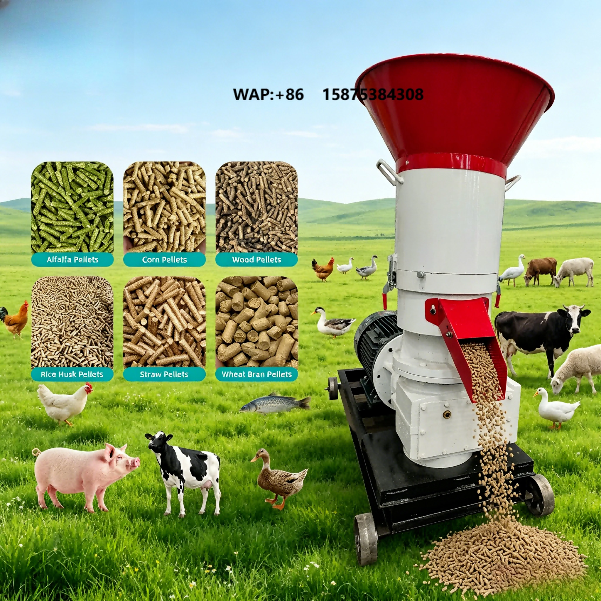 Corn Soybean Meal Straw Pellet Machine Universal for Poultry Livestock Aquaculture Sinking Feed Pelletizer