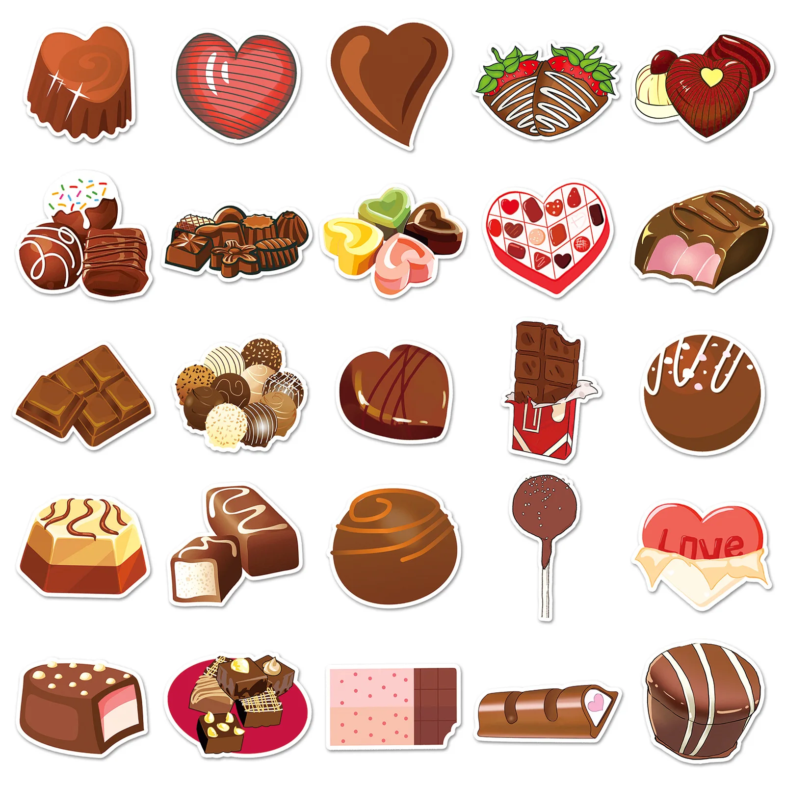 50Pcs Cartoon Chocolate Series Graffiti Stickers Suitable for Laptop Helmets Desktop Decoration DIY Stickers Toys Wholesale