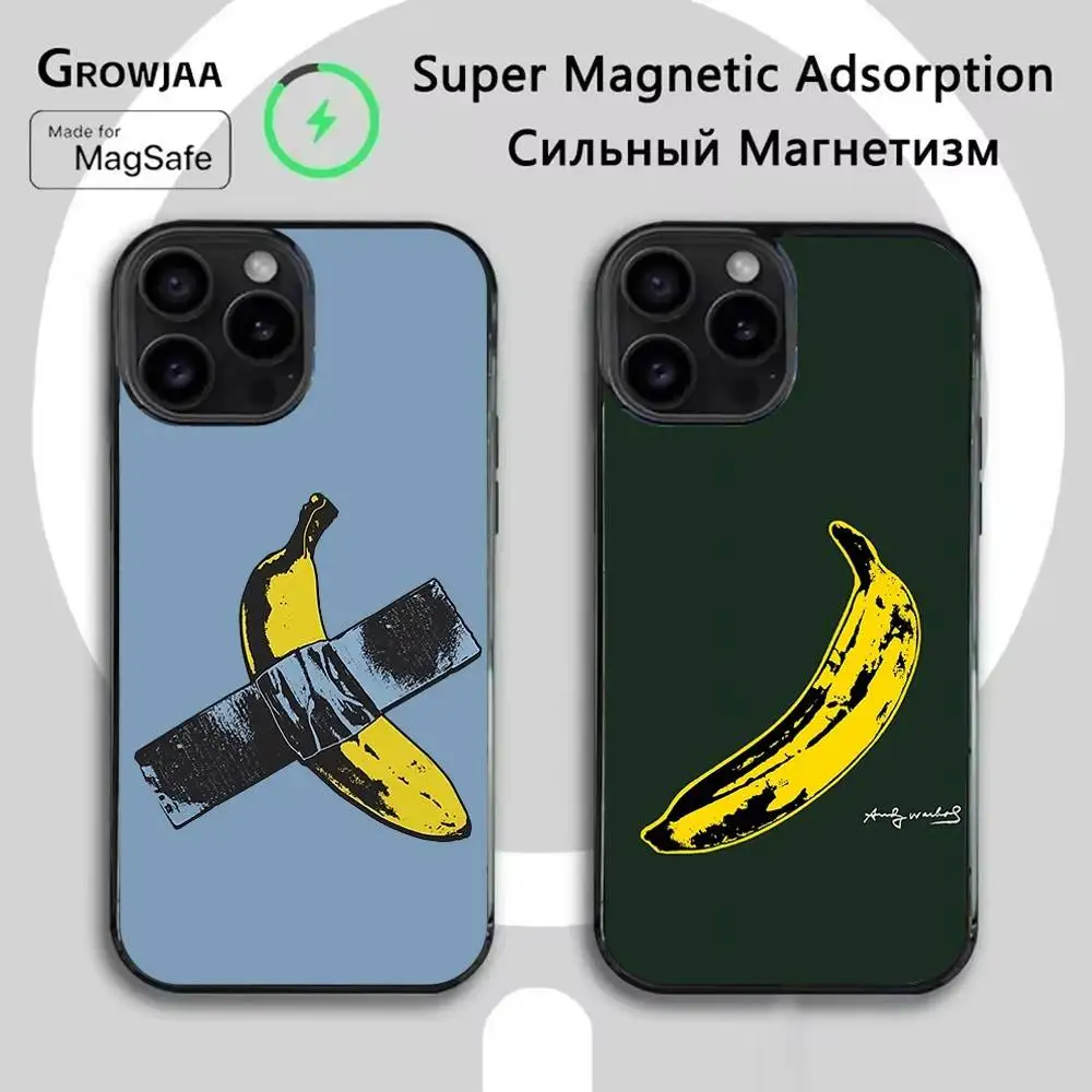 

A-Andy W-Warhol Art Banana Phone Case For iPhone 17,16,15,14,13,12,11,Pro,Max,Plus,Mini,SE4,E Magnetic Magsafe Wireless Charging