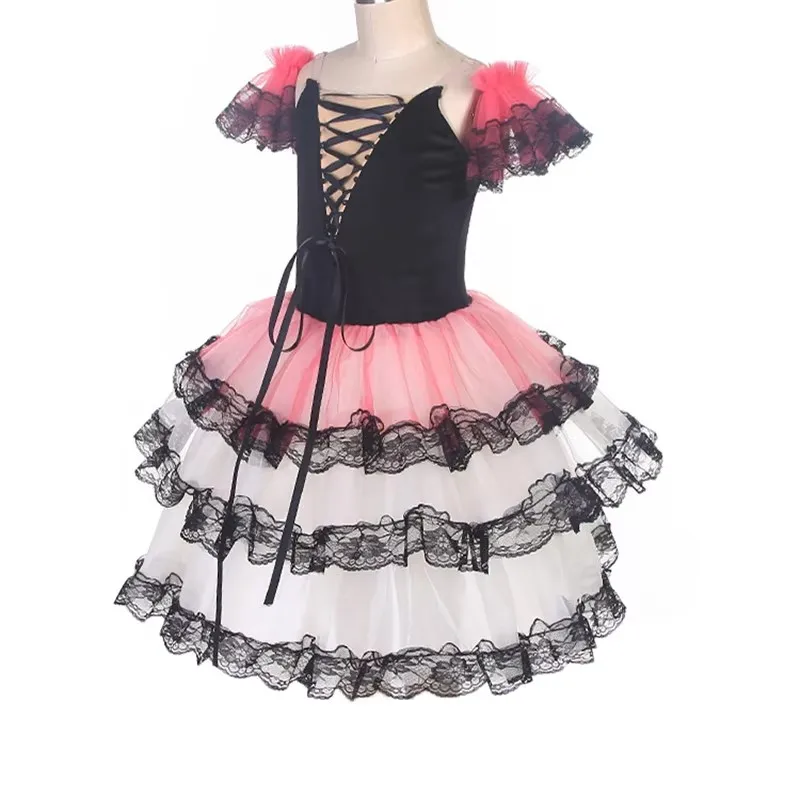 Professionele Romantische Tutu Lange Tule Tutu Ballet Jurk Wit Roze Ballet Rokken Professionele Tutu Ballet Meisje Kleding