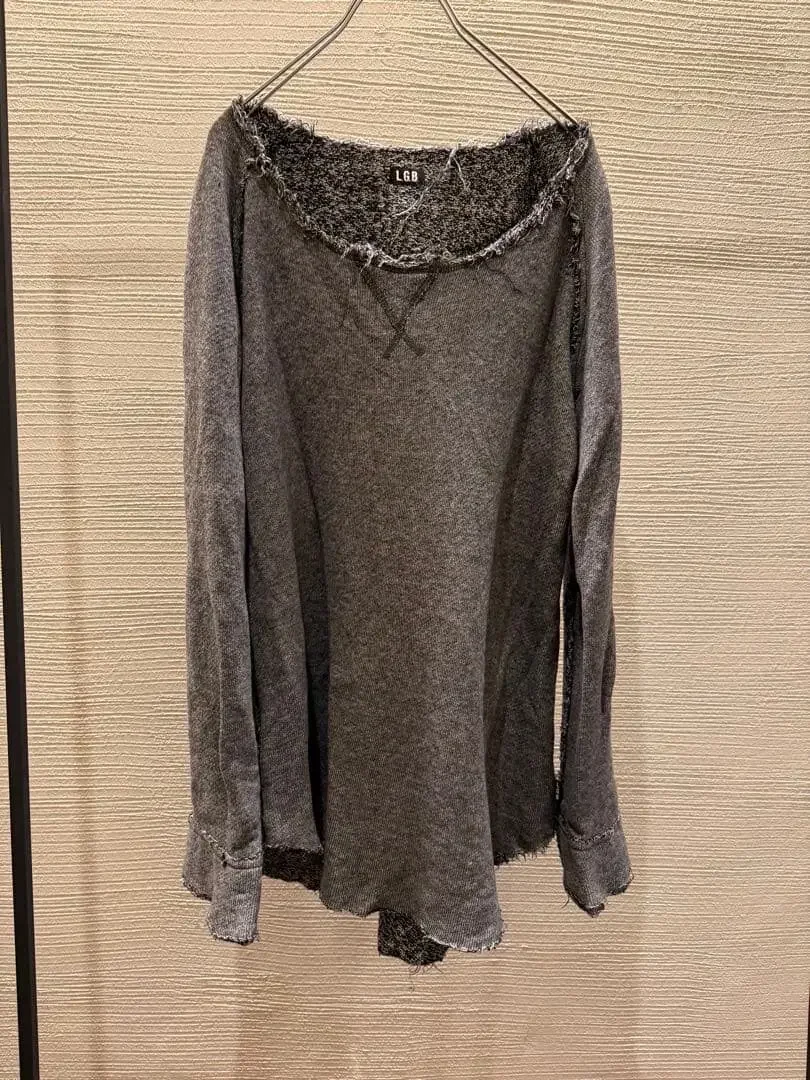 LGB Vision Pure Cotton Destroyed Tassel Crew Neck Long Sleeve T-Shirt
