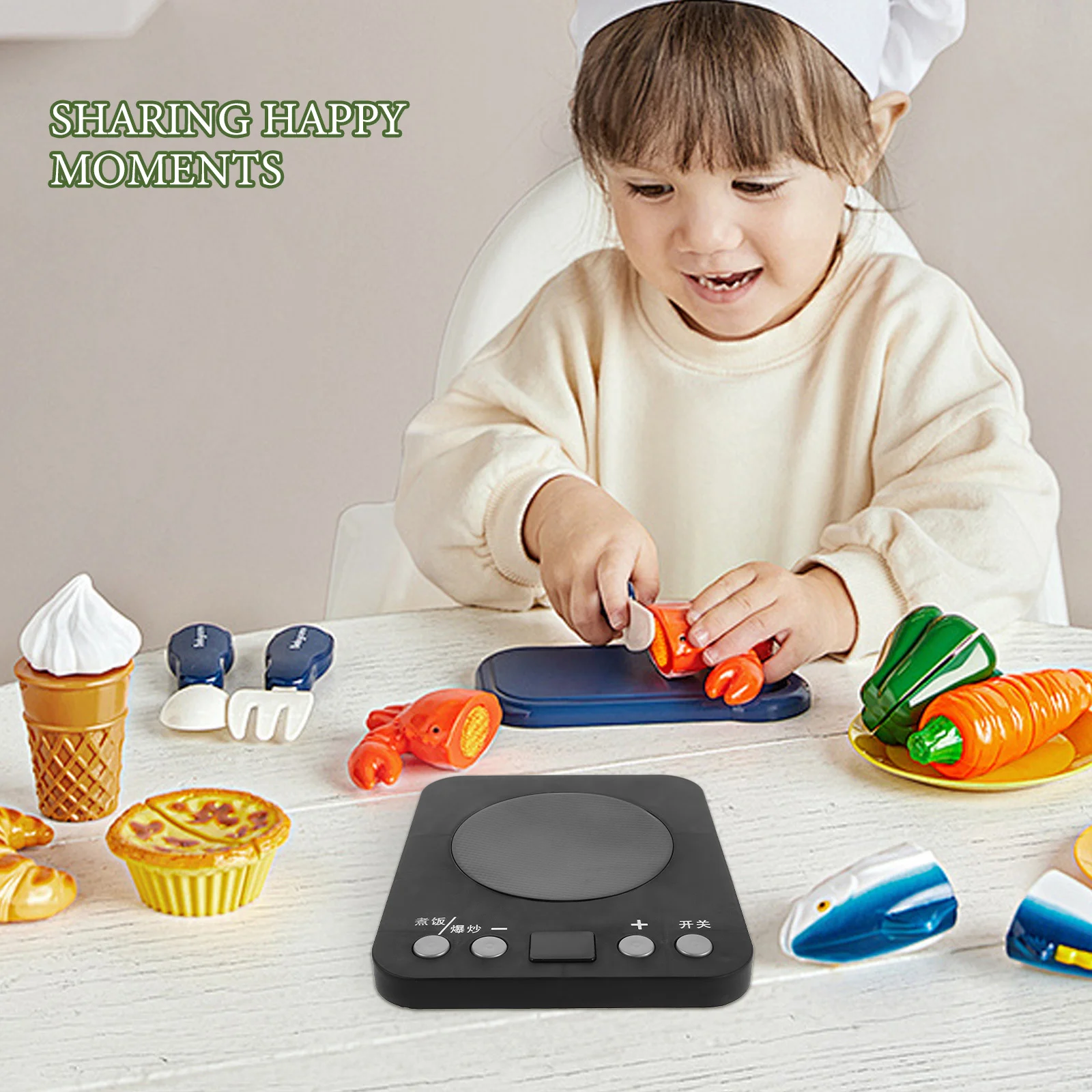 Cocina de Inducción simulada, juego de cocina de imitación, Mini estufa, accesorios de cocina, juego de rol para niños, juego de cocina interactivo