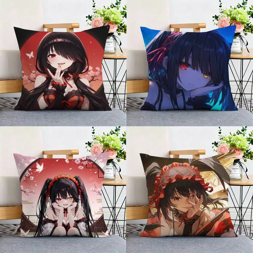 

K-Kurumi Tokisaki Double-sided print Pillow Case Cushion Cover Throw Pillow Case For Car Sofa