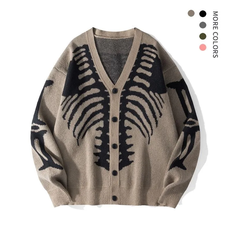 

Halloween Knitted Open Cardigan Women's Regular Thickness Spring Season Fashionable Jacquard Design Cross-Border Woolen Sweater