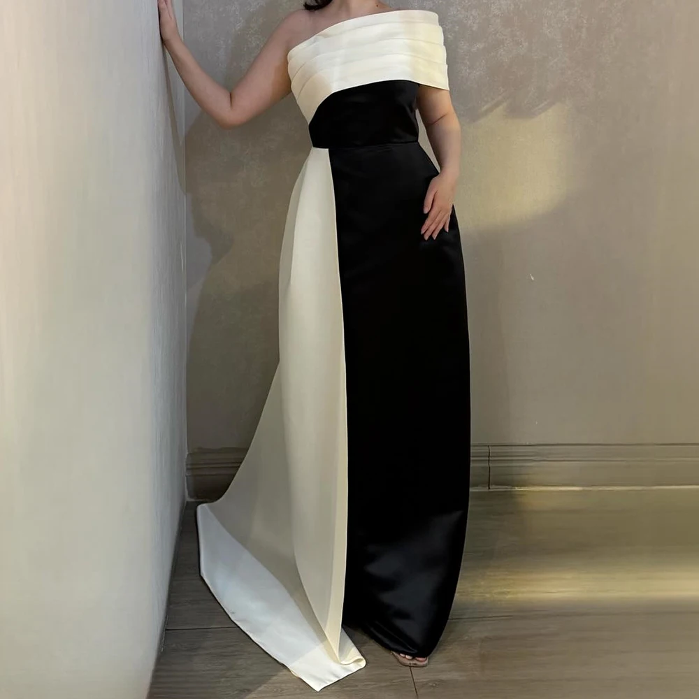 Suknie wieczorowe w kształcie litery A, do ziemi, z odkrytymi ramionami, bez rękawów, suknie balowe, modne, plisowane, proste, drapowane suknie na przyjęcie.