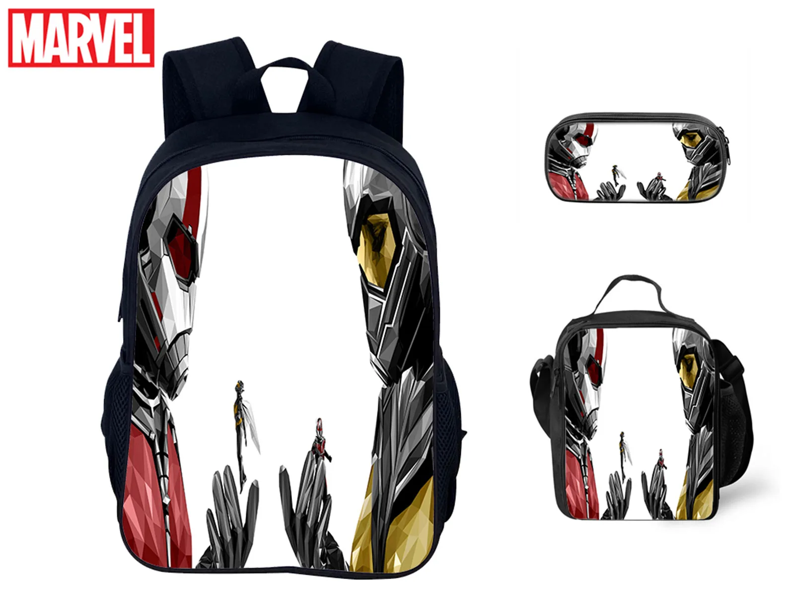 

Ant-Man Classic Novelty Backpack+Insulated Lunch Box+Pencil Case 3Pcs Set-Student Back to School Big Bookbag
