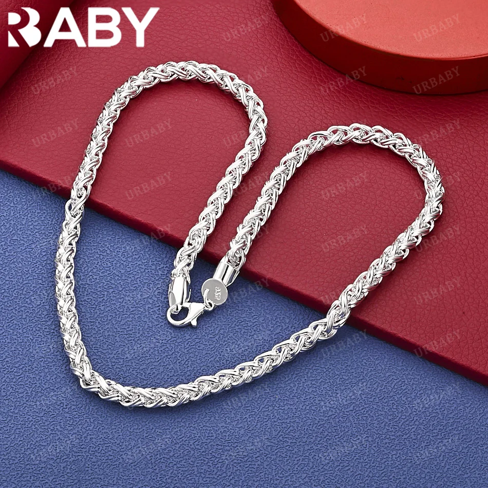 

URBABY 925 Sterling Silver 8mm Chain Necklace For Men Creativity Gifts Street All-match Party And Daily Wear