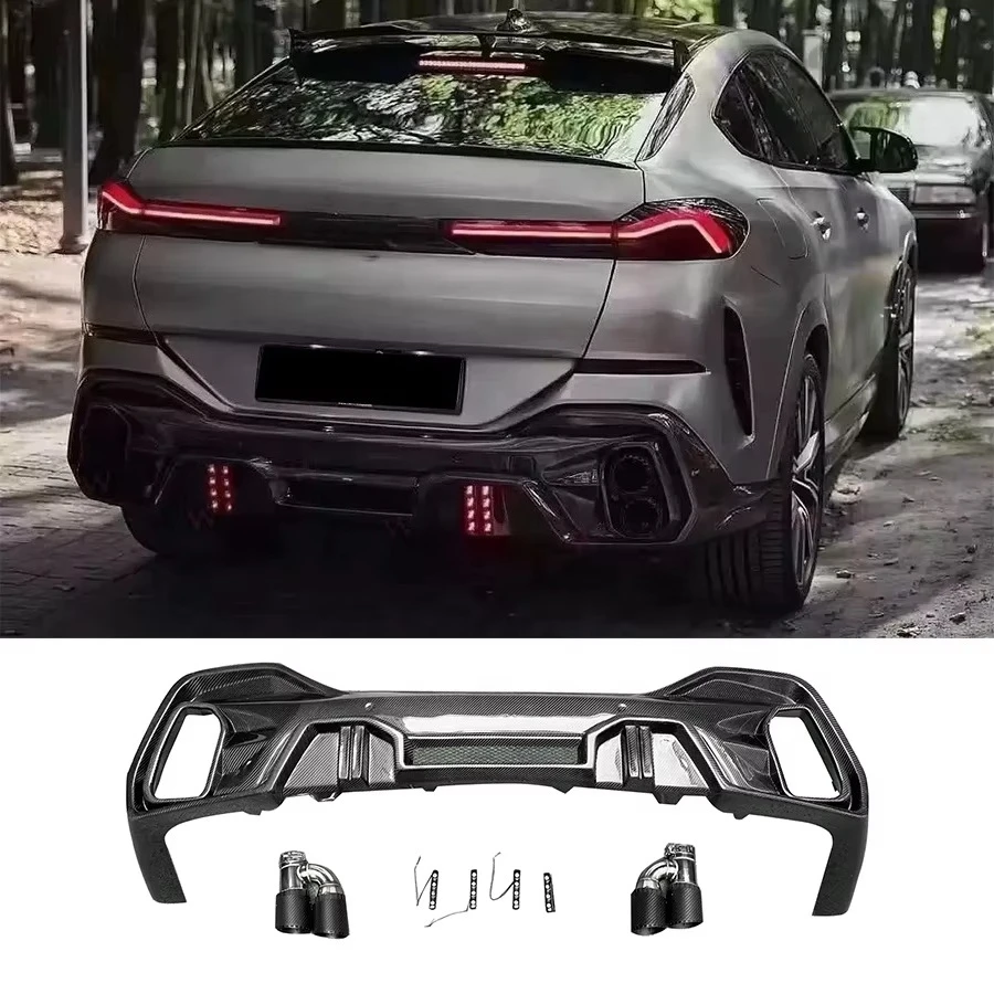 

LD Style X6 G06 M Sport Carbon Fiber Rear Bumper Diffuser Lip for BMWS X6 G06 2019+ Rear Diffuser Car Body Kits