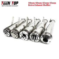 38-45mm Universal Cafe Racer Exhaust Mufflers Silencieux Retro Motorcycle Exhaust Pipe For Honda GB350S CG125 For YAMAHA SRV250