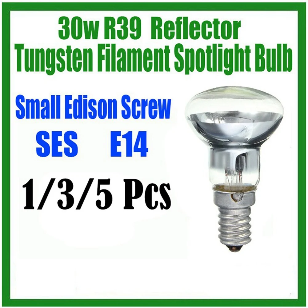 Replacement Lava Lamp E14 R39 30W Spotlight Screw in Light Bulb Clear Reflector Spot Light Bulbs Lava Incandescent 5Pcs