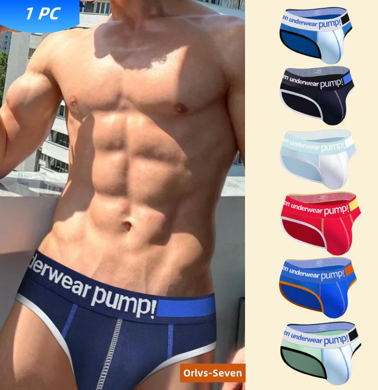 1PC New Men's Cotton Breathable Triangle Pants, Low Waist Slimming U Convex Underwear, Bikini Men's Jockstrap Underwear MP569
