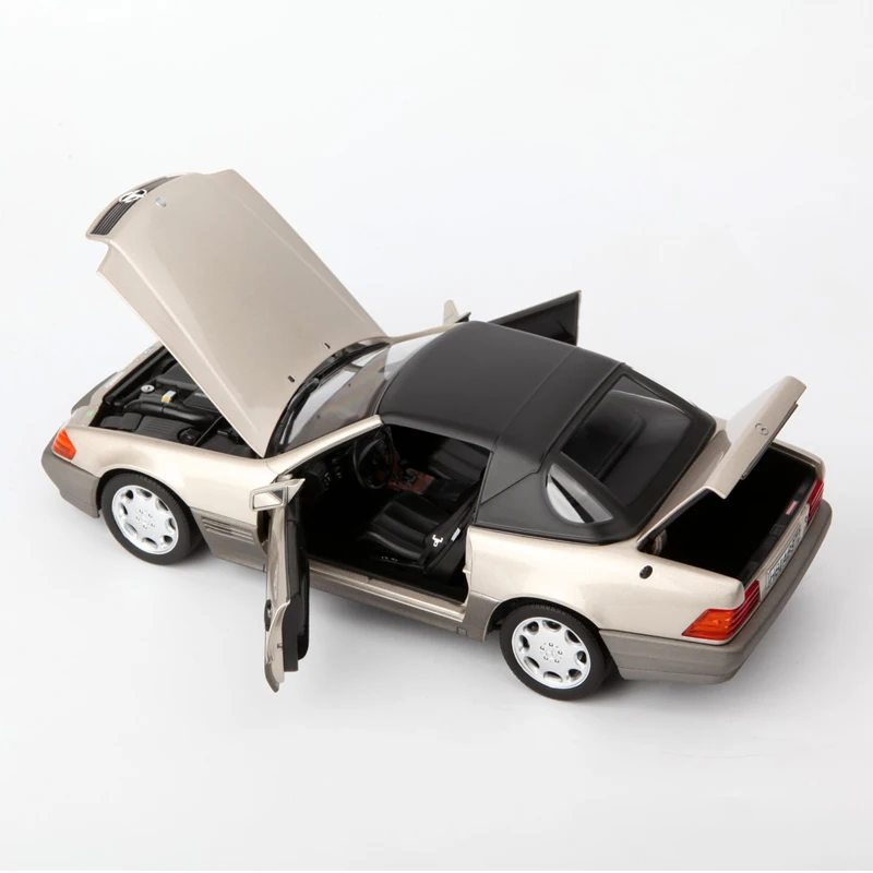 Diecast 1:18 Scale 500SL R129 1989 Convertible Alloy Car Model Collection Souvenir Display Ornaments Vehicle Toy