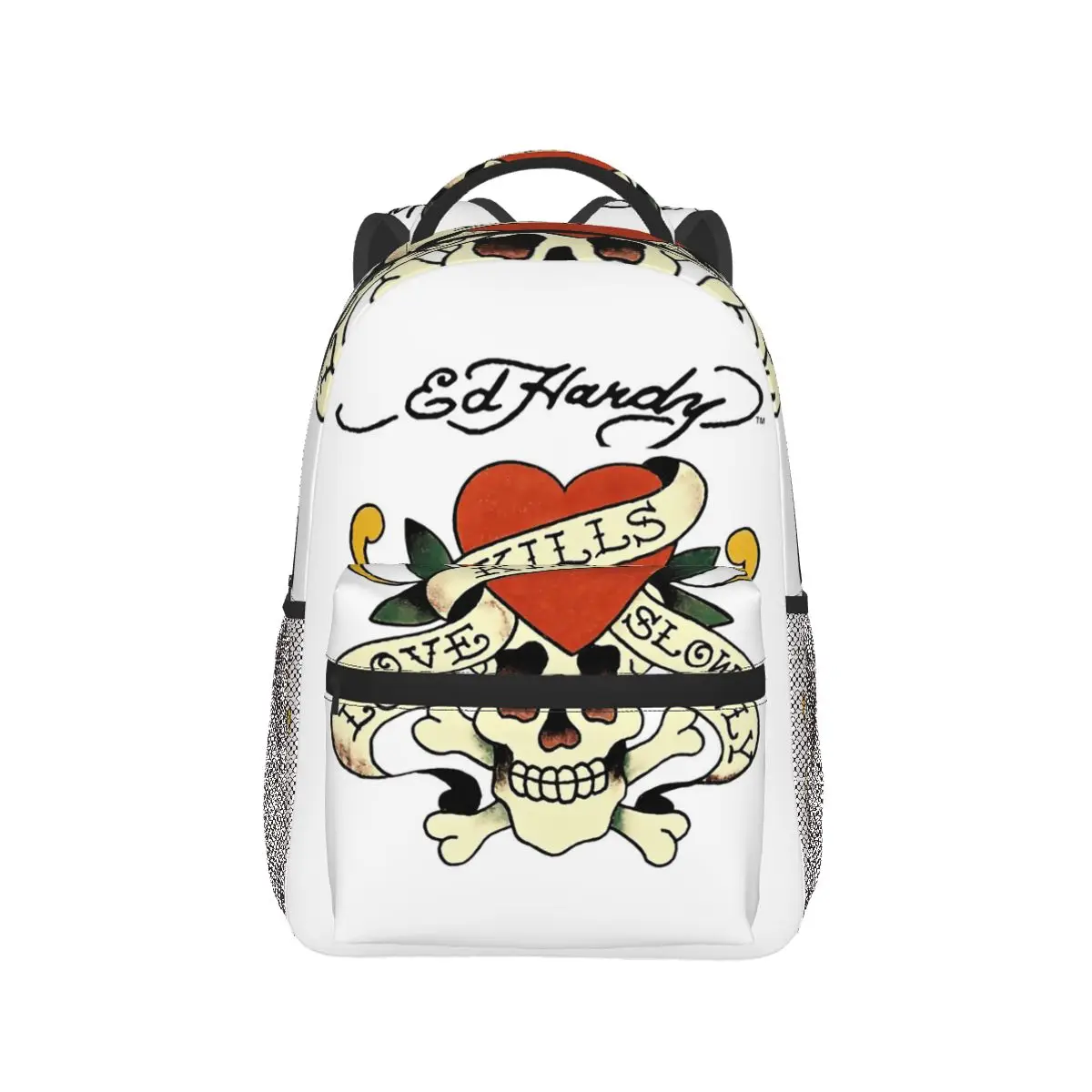 Ed Hardy Love Kills Slowly Backpack Hot Sale Daypack Large Capacity Boys Girls BookBag School Bag Shoulder Bags for Men Women
