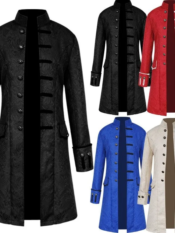 

Fashionable Steam Punk Halloween Men's Coat Stand Collar Retro Uniform Costume Casual Ladies' Ethnic Wear Stage Performance