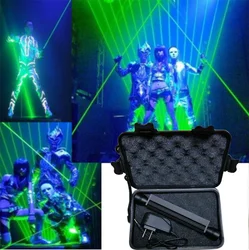 Mini dupla direção verde laser espada para o homem laser mostrar 532nm duplo headed feixe largo estágio adereços dj mostrar