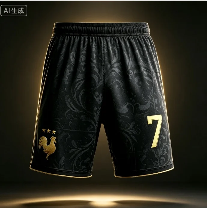 2026 Frankreich Team Mbappé Nr. 10 Fußballshorts, 3D-Allover-Print kurze Hosen, Unisex Familien-Matching Fan-Sportbekleidung für Kinder – Detail 1