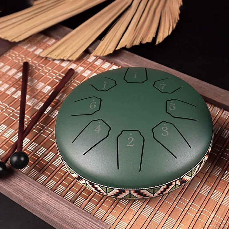 Tongue Drum 6 Inch 8 Tone Treble Ethereal Drums Beginner Mini Hand Drum Yoga Meditation Sound Healing Percussion Instrument Gift