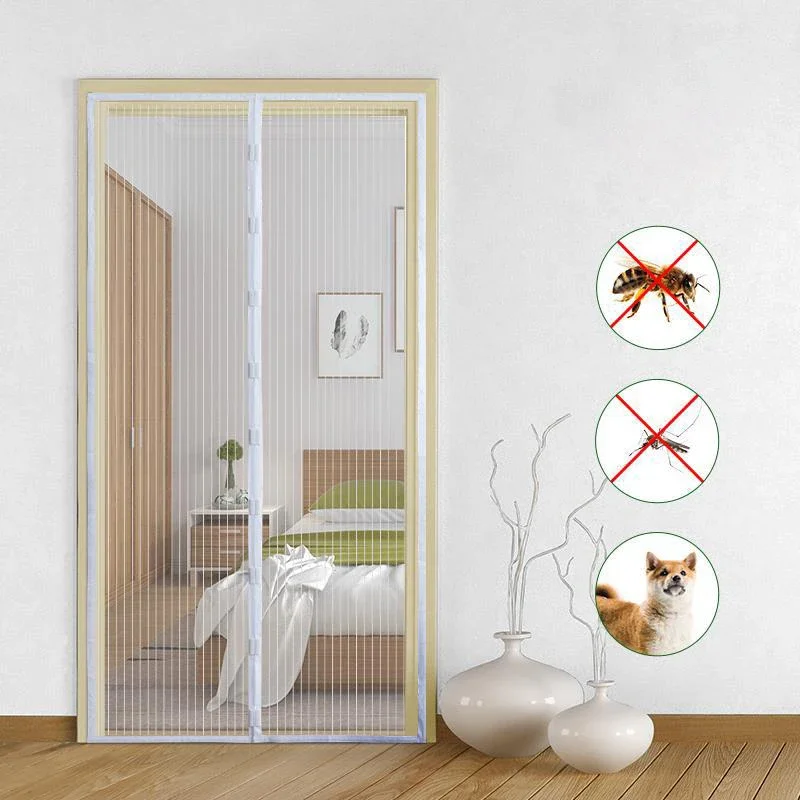 Magnetic Mosquito Net Curtain, Anti-Fly Auto Close Screen for Doors & Windows, Ventilation Mesh, No Drill Easy Install