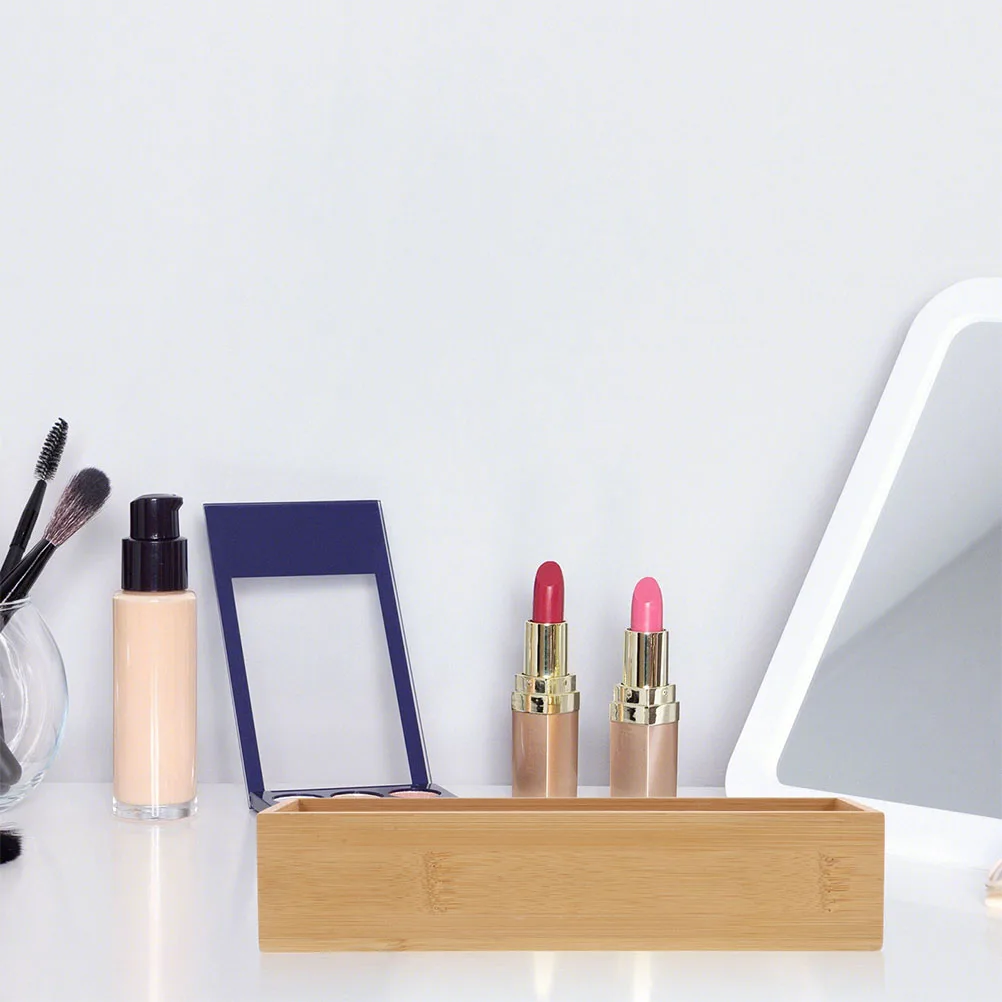 

3Pcs Natural Wood Storage Box Set Functional Decorative Organizer for Kitchen Bathroom Bedroom Wood Display Box