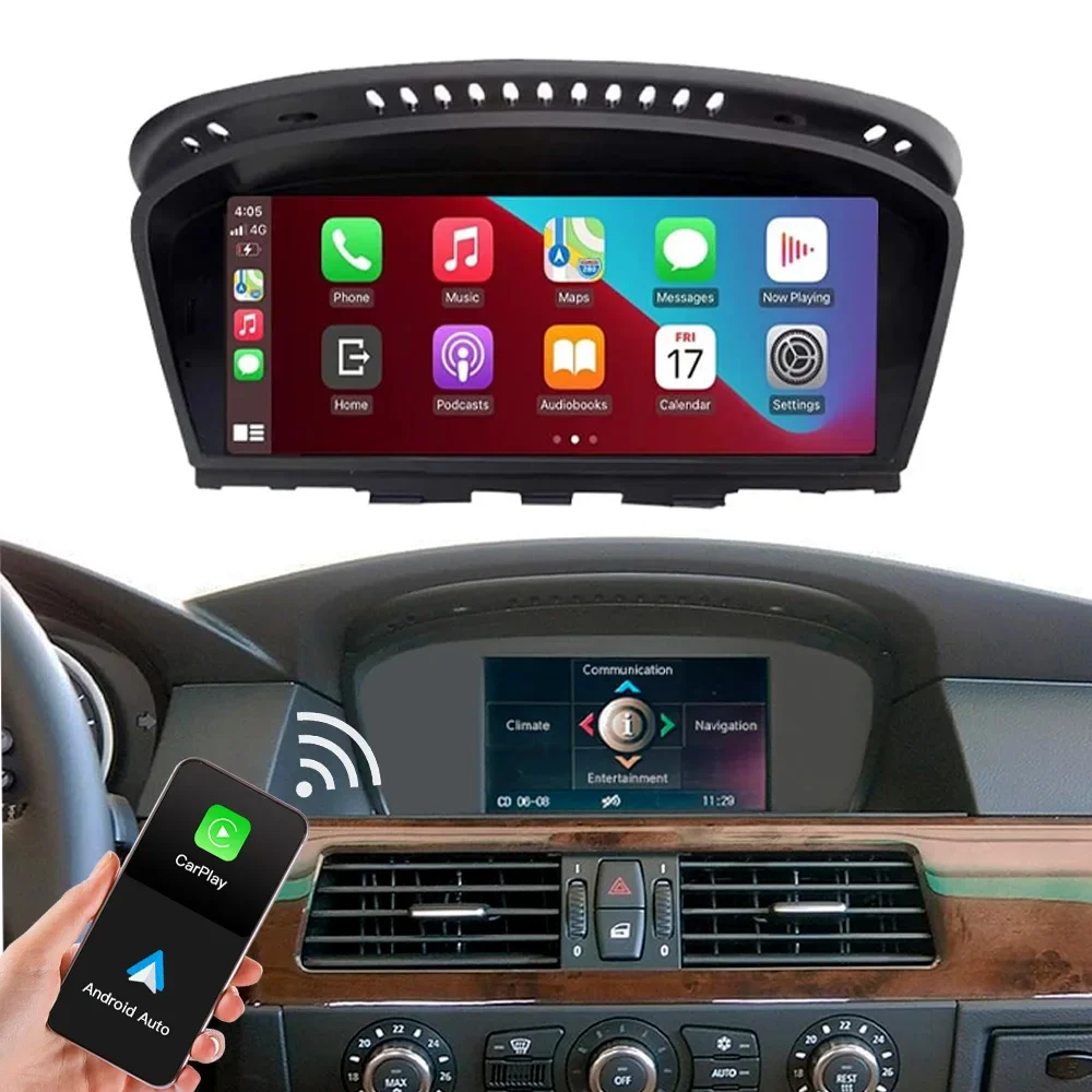 z autoabc 1920-720 8.9 ''Wireless Carplay Linux Car Touch Screen Android Auto Stereo Radio Stereo Per Bmw Serie 3/5 sistema CCC