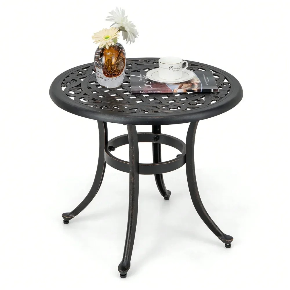 

Aluminum Patio Table 24Outdoor Round Side Table AntiRust Coffee Bistro Table