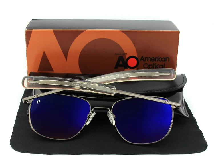 Ao Sonnenbrille Mann amerikanische Armee Militär Luftfahrt Pilot polarisierte Sonnenbrille Frau Luxusmarke Vintage Metall Titan Rahmen – Detail 19